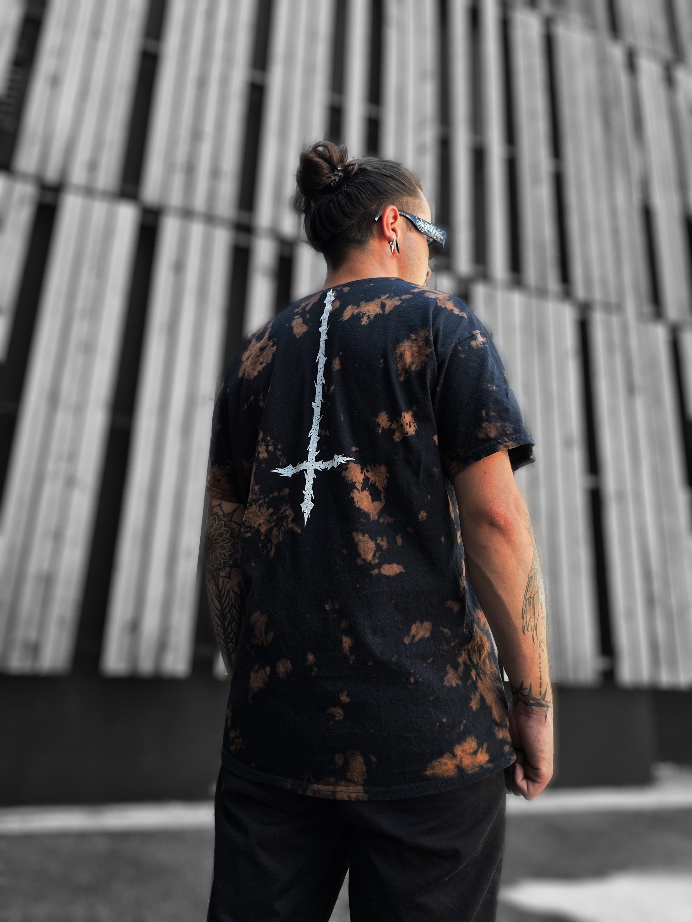T-SHIRT LOGO FRONT&BACK BLEACHED